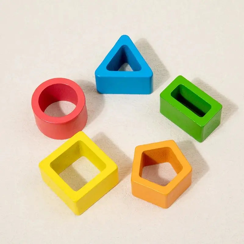 Jouet tri et empilage Montessori - Puzzle formes géométriques bébé