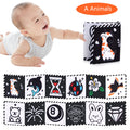 Baby Cloth Book High Contrast Baby Toys 0M+ Newborn Crib Toys Black and White Animal Sensory Cloth Books Montessori Toys