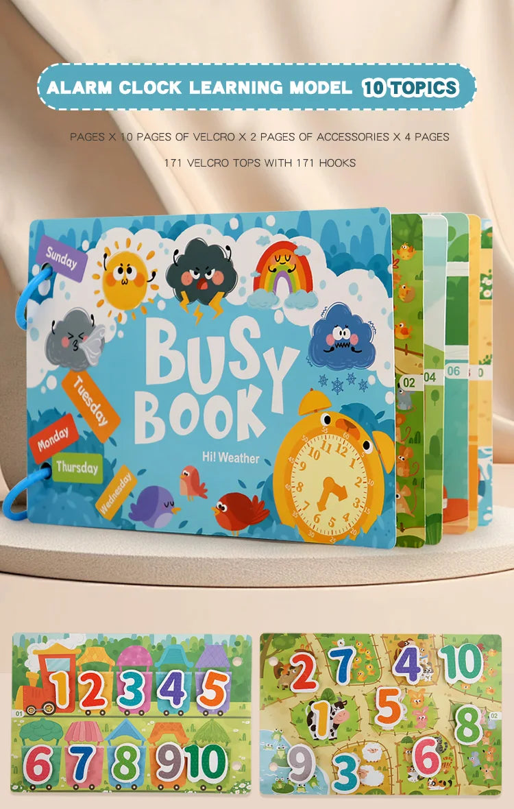 Livre d'activités éducatif enfant - Météo, chiffres & formes (EN et Universel)