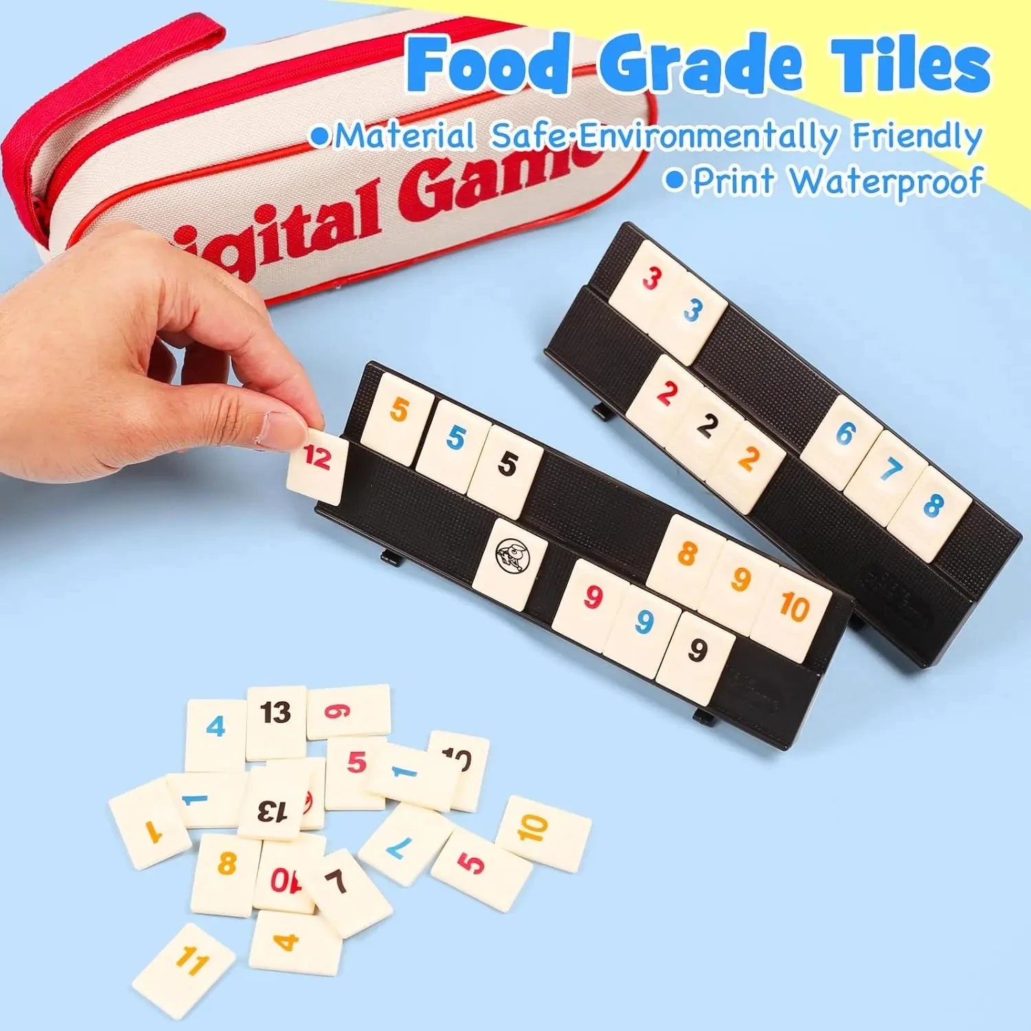 Rummy Cube - Jeu de société classique famille avec malette de voyage