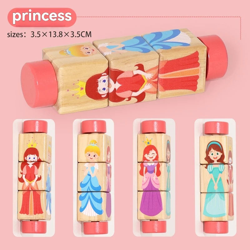 Puzzle rotatif en bois Montessori - Éveil et motricité fine bébé