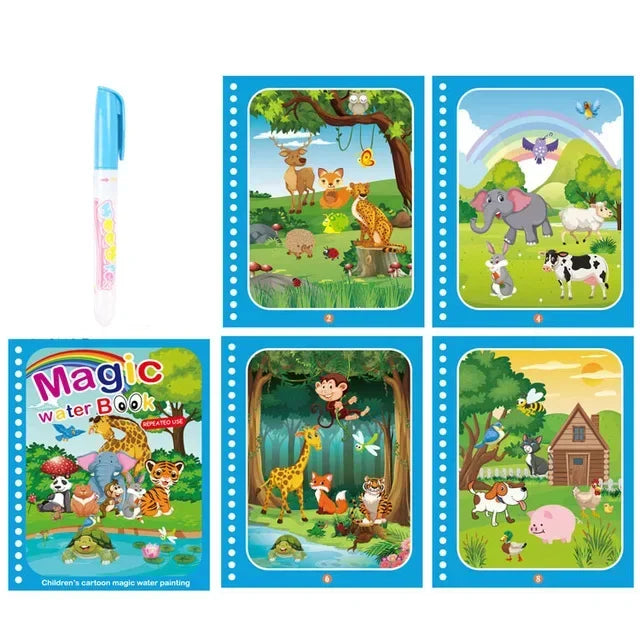 Cahier de coloriage magique à l'eau - Jouet éducatif Montessori 2-4 ans