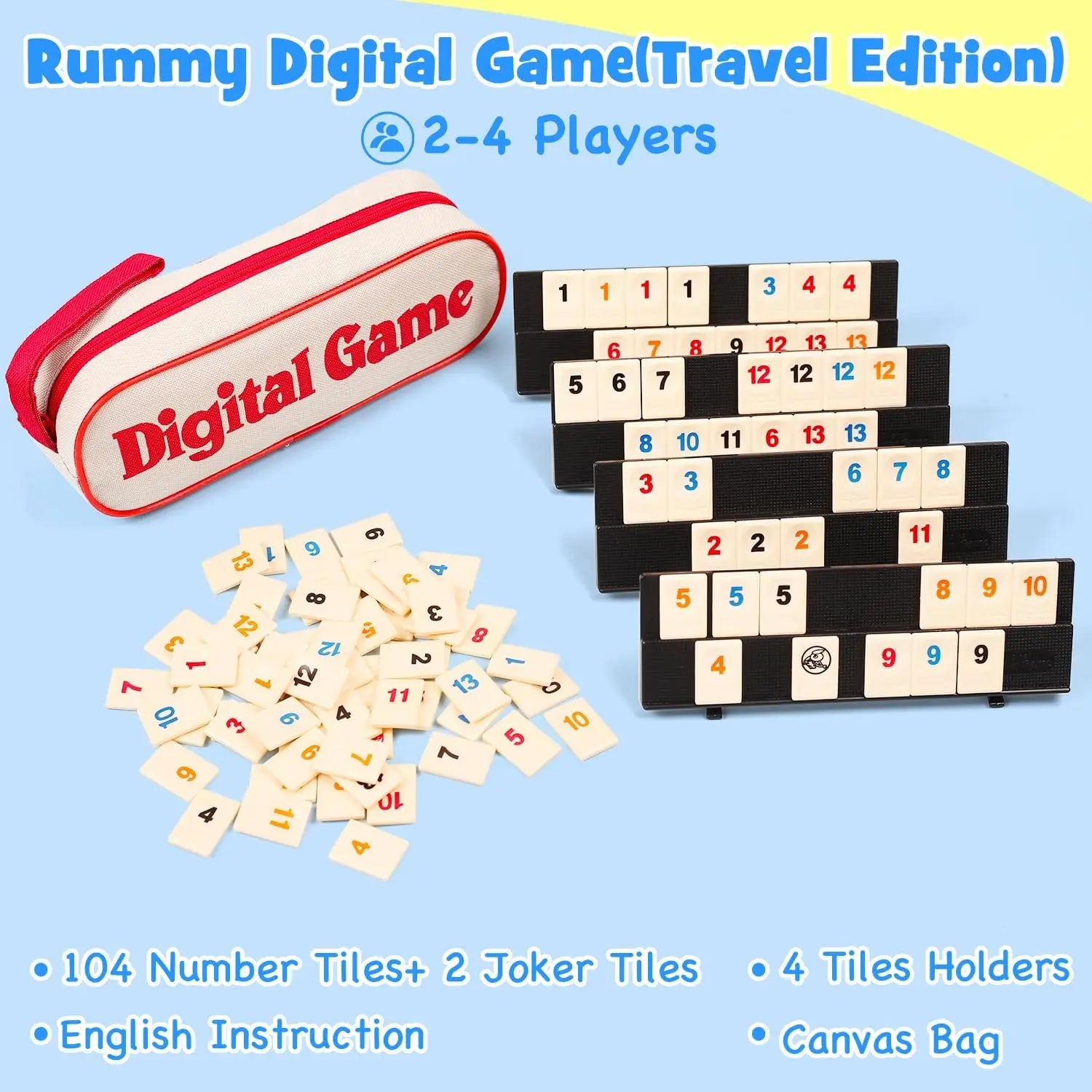 Rummy Cube - Jeu de société classique famille avec malette de voyage