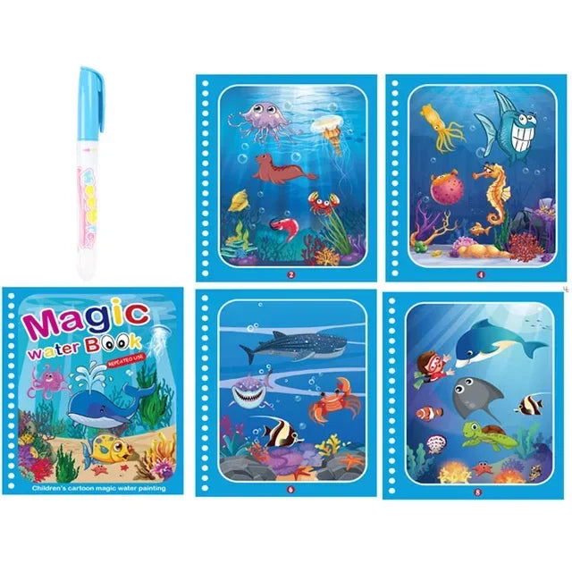 Cahier de coloriage magique à l'eau - Jouet éducatif Montessori 2-4 ans