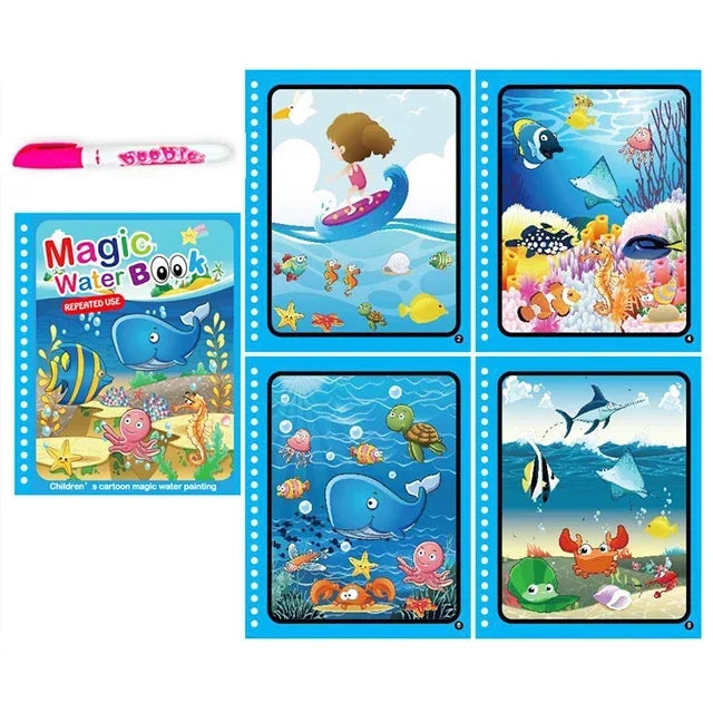Cahier de coloriage magique à l'eau - Jouet éducatif Montessori 2-4 ans