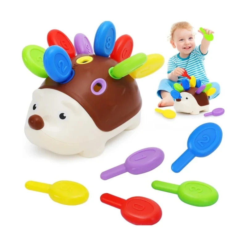 Hérisson sensoriel Montessori - Jouet éveil motricité fine 1-4 ans