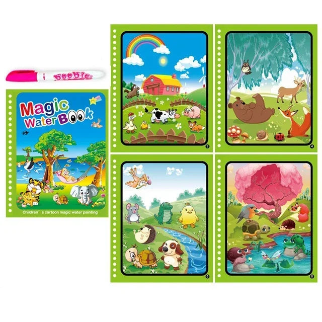 Cahier de coloriage magique à l'eau - Jouet éducatif Montessori 2-4 ans