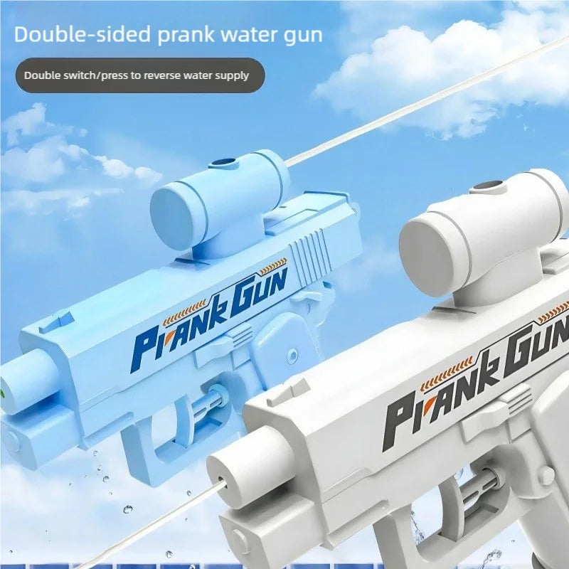 Pistolet à eau blague double effet - Jouet farce été piscine plage