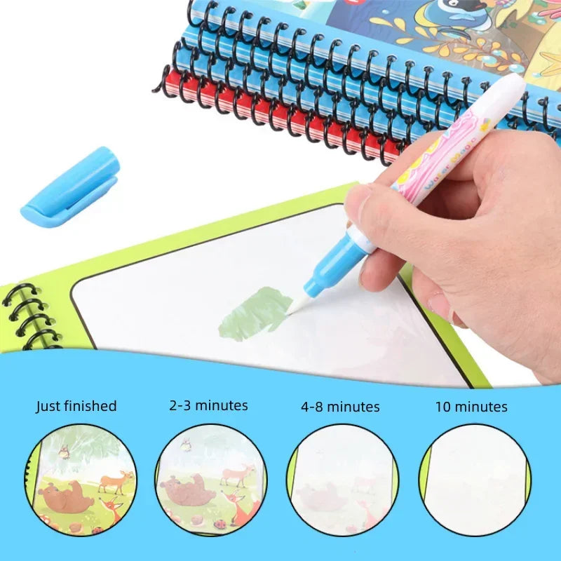 Cahier de coloriage magique à l'eau - Jouet éducatif Montessori 2-4 ans