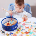 Jeu de pêche magnétique en bois - Animaux marins éducatif