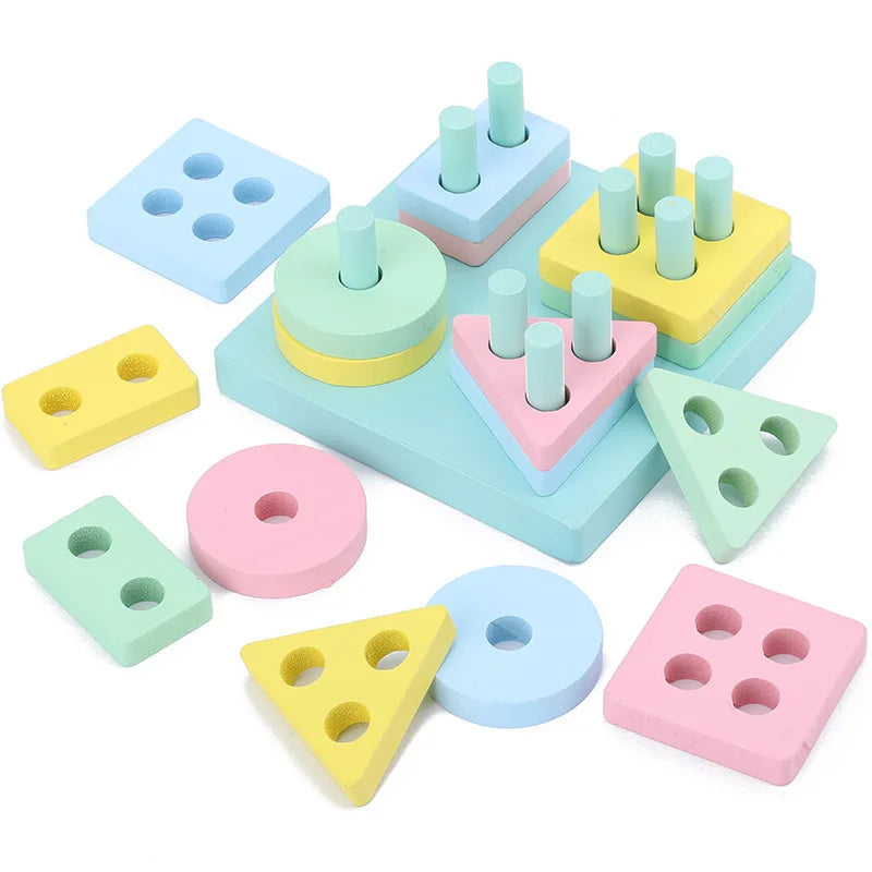 Jouet 5 en 1 Montessori - Formes, couleurs, tri et perles éducatif enfant