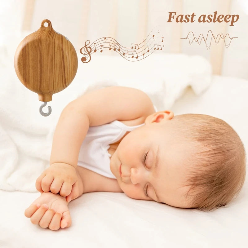 Boîte à musique rotative berceau - Hochet apaisant bébé 0-12 mois