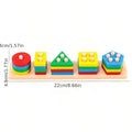 Jeu d'encastrement 4 colonnes formes géométriques - Éveil bébé 0-3 ans