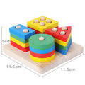Colonne en bois Montessori - Blocs formes géométriques éveil bébé