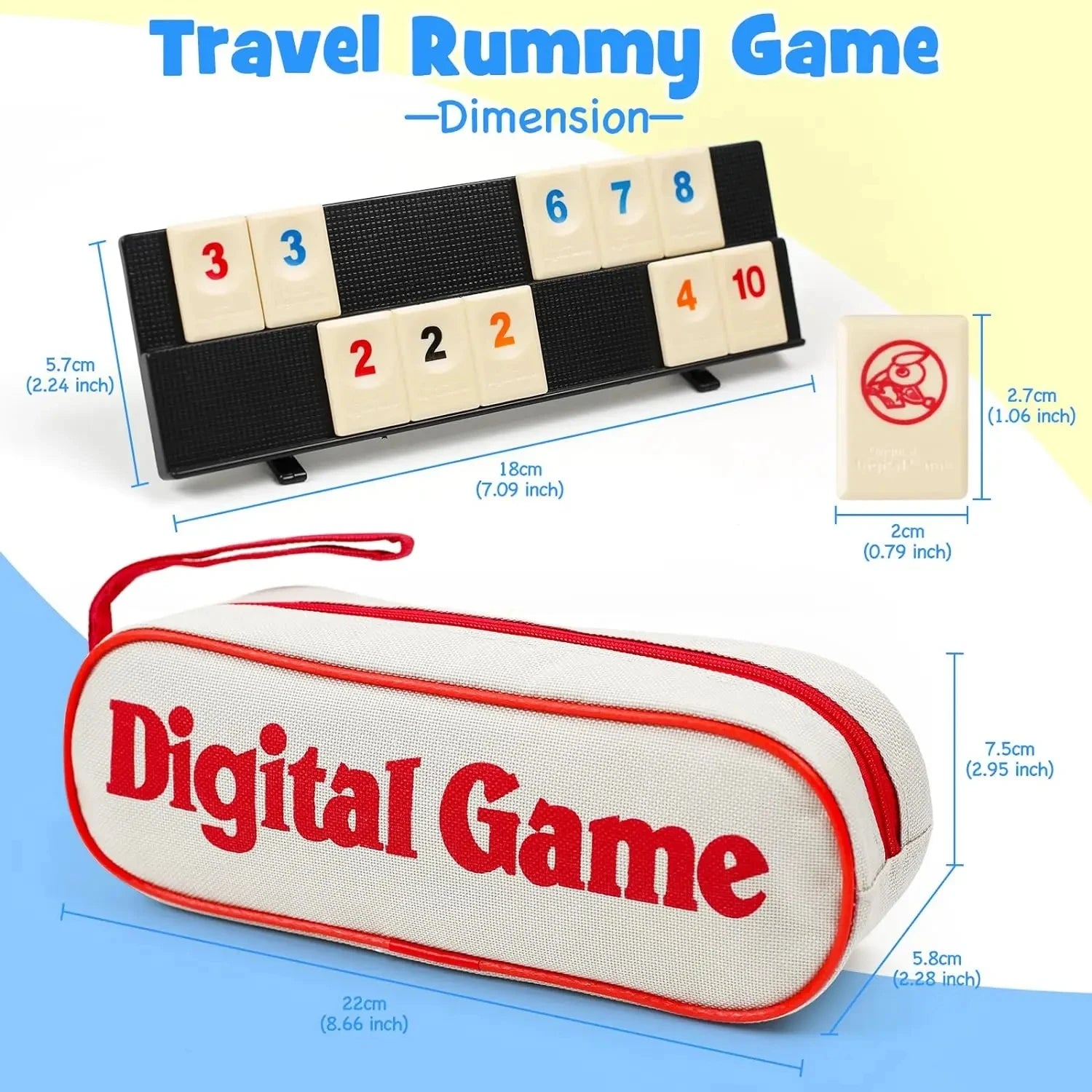 Rummy Cube - Jeu de société classique famille avec malette de voyage