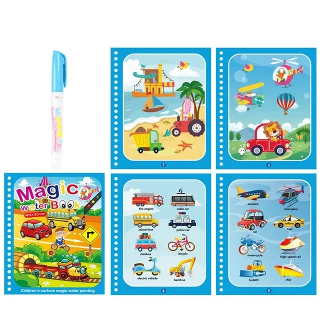 Cahier de coloriage magique à l'eau - Jouet éducatif Montessori 2-4 ans
