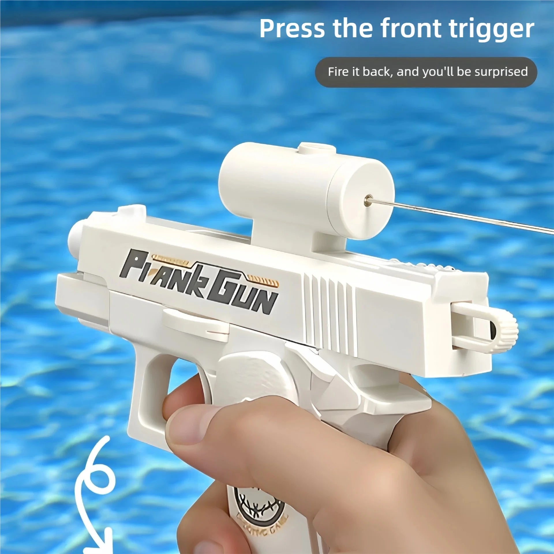 Pistolet à eau blague double effet - Jouet farce été piscine plage